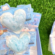 亮燈貓爪捏捏樂 解壓玩具 超軟泥感食玩 減壓玩具, 珍珠愛心【藍色】, 1個