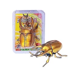 發條甲蟲 發條玩具 仿真昆蟲 學爬學步玩具, 1個, 獨角仙.發條甲蟲(黃)