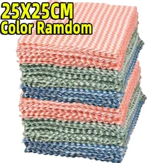 1/100PCS 슈퍼 흡수성 행주 산호 양털 청소 천 두꺼운 세척 접시 넝마 유리 Windows 닦아 수건, 03 100PCS, 01 25X25CM