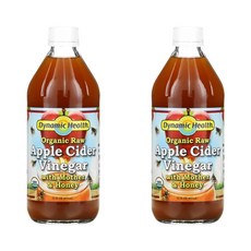 Dynamic Health 다이나믹 헬스 초모 및 꿀 포함 무가공 애플 사이다 비니거 473ml 2병 칼륨 함유