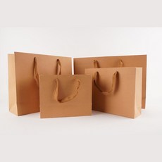 크라프트쇼핑백 가로형 종이가방 선물포장 매장용, 크래프트 32x28cm