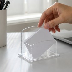 투명 아크릴 명함케이스 1칸 2칸 분리 가능 사무실 데스크 비치용, 1개, 상세페이지 참조