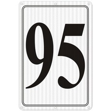 i-CowFun 프리미엄 반사 금속 번호 표지판 1 - 알루미늄 12인치 X 8인치 주차 공간 실외 대형 바닥 도크 코트 통로 필드 페이드 없음 내후성, Reflective Number Signs 95, 1개