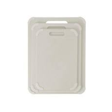 Dexas Fresh Prep 3팩 미끄럼 방지 도마 세트 - 식기 세척기 사용 가능한 플라스틱 보드 실리콘 그립 모서리 및 손잡이 세이지(36 x 27cm(14.25 x 10, Cream