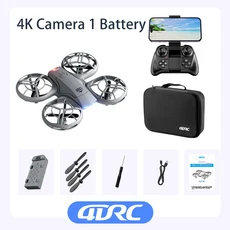 RC헬기 비행기 전투기 드론 무선 조정 카 자동차 오프로드 드리프트 포크레인 4K HD 카메라가 장착된 4DRC, 03 V8 Grey-4K-1B