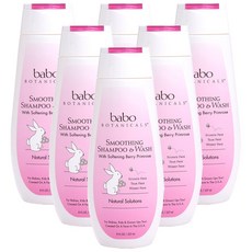바보보타니컬스 스무딩 샴푸 & 워시 올인원클렌저 소프트닝 베리 프림로즈, 237ml, 6개