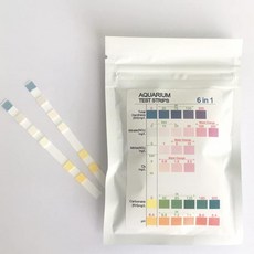 6in1아쿠아리움 수질 측정 수질 검사 수질 시험 시험지 스트립 열대어 50회분 총경도 질산염 아질산염 염소 탄산염 경도 PH, 1개