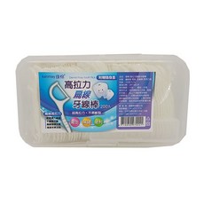 康棉 高拉力牙扁線牙線棒200支/盒(附贈隨身盒), 1個, 200支