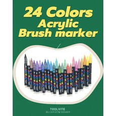 툴바이트 24색 광나 아크릴 브러쉬 마카, 1세트
