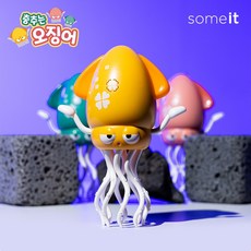 썸잇 춤추는 오징어 장난감 움직이는 인형 어린이안전인증, 옐로우, 1개