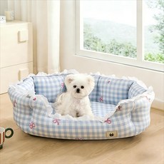 Surkat 사계절용펫쿠션 편안한 강아지 방석 고양이 쿠션 애견 하우스 침대, 1개, 블루