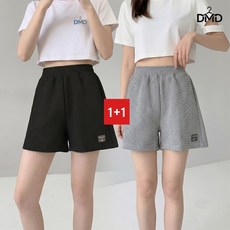 블랙 1P + 그레이 1P 여성 여름 반바지 여자 팬츠 바지