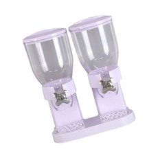 2L 더블 챔버 시리얼 디스펜서 밀폐 씰은 건식 주방 보관함과 호환됩니다, White-Double cup, 1개