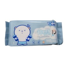 超棉柔 手口濕巾 迷你小包 隨身便攜, 1個, 哎小巾-超棉柔手口濕巾8入（藍色）