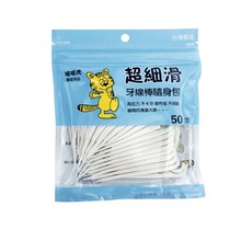 喵喵虎 超細滑牙線棒, 1個, 50個裝, 7.3mm