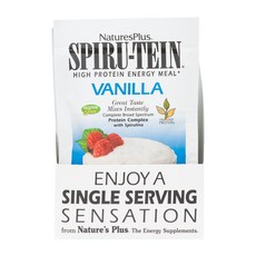 NaturesPlus SPIRU-TEIN Protein Powder Meal - Vanilla - 8 Packets - Plant-Based Protein Shake - Non, 1개