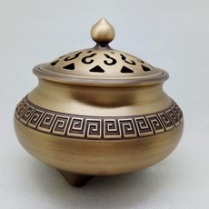 盛硯莊 厚釜鑄鐵香爐 寶印款式, 金色, 1個