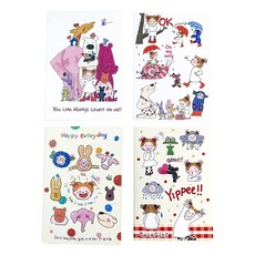 위캔바이 코코짱 휴대용 아이디어 노트 일기장 줄노트 세트, 4개