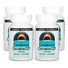 소스네츄럴스 Chromemate 크로뮴 GTF 200mcg 240정, 4개
