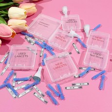 여행 용품 케이스 액세서리 - 바늘 상자 검사 용기 보관 스트립 폐기 미니 정리용 플라스틱