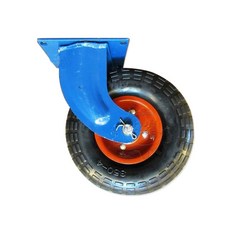 ＊中崙五金【附發票】專業 10吋 硬輪 免打氣輪胎 (固定式輪座 / 活動式輪座) PU輪 萬年輪 手推車輪 雙軸承設計, 1個, 活動式輪座