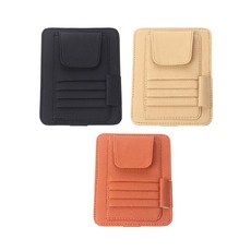 汽車收納包 遮陽板收納包 多功能卡片證件眼鏡收納 車用內飾, 黑色, 1個