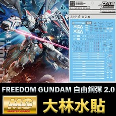 大林水貼 BANDAI MG 1/100 自由鋼彈 Ver 2.0 FREEDOM GUNDAM 模型水貼, 1個