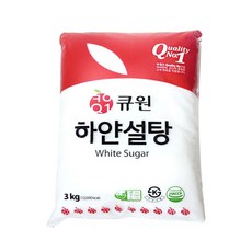 큐원 하얀 설탕 3kg X 4개/백설탕 흰설탕 원당, 4개
