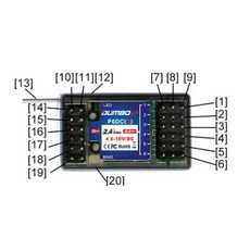 JUMBO P6DCG(燈光+陀螺儀) 2.4GHz RC 接收器, 藍色, 2個