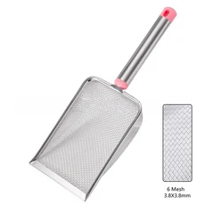 스테인리스 스틸 미세망 고양이 모래삽 청소 용이 논스틱 삽 파충류 모래용 효율적이고 내구성 있는 모래삽
