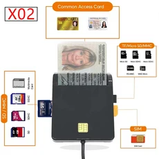 UTHAI X02 USB SIM 스마트 카드 리더 은행 IC/ID EMV TF MMC USB-CCID ISO 7816 7 8 10 Linux OS, 01 X02-Multi Card