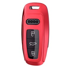 더조은셀러 아우디 A6 7 4 Q8 5 7 키케이스 키홀더 풀커버 클리어뷰, 아우디 CV-03 - 레드