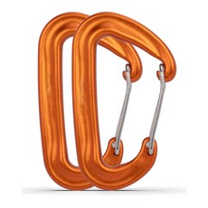 12kn 경량 알루미늄 와이어 게이트 카라비너 후크 캠핑 하이킹 키체인 및 백팩용 (2팩), 2개, 오렌지