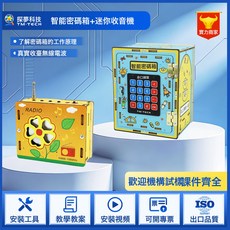 探夢科技 智能密碼箱 DIY科學實驗材料包 兒童益智玩具, 1個, 智能密碼箱 + 迷你收音機:如圖所示