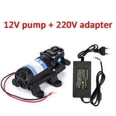 Durable DC 70PSI 3.5L/min Agricultural Electric Water Pump Black Micro High Pressure Diaphragm Spra, [02] 12V-110V-220V, [01] 1 PCS, 1) Pump Adapter