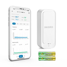 Inkbird ith-11-b 무선 온습도계 앱 원격 제어 IP65 방수 Bluetooth 5.0 온도 및 습도 모니터, With 1 sensor