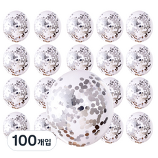 윰스 샤인스팽글 파티풍선, 실버, 100개