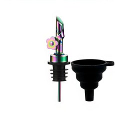 ECLATIS 모던 키친 주방 스테인리스 스틸 올리브 오일 및 접이식 깔때기 세트 스마트 자동 시스템 플립 뚜껑 스피드 주류 붓기 약 1.7/2.7cm 병 입구에 적합