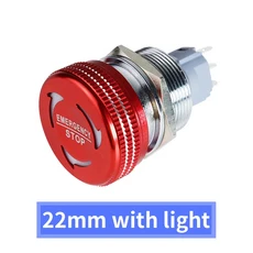 금속 비상 정지 스위치 회전식 푸시 풀 버튼 LED 조명 포함 베이스 16mm 22mm 220V 24V 12V, [08] 22MM Type E, [04] 220V, [01] 1NO1NC, 1개