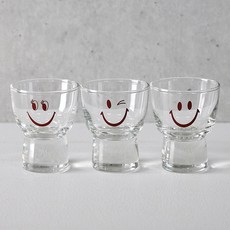 홈카페 유리 스마일 소주잔 60ml, 1개
