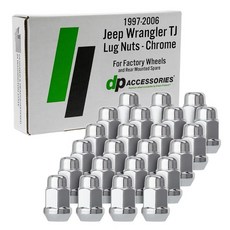 DPAccessories 1997-2006 지프 랭글러 TJ와 호환되는 러그 너트 | 크롬 OEM 스타일 공장 알루미늄 휠만 포함 휠 23개 세트 DWRA3F-CH/023 33, Chrome, 1997-2006 Factory Wheels