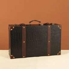 빈티지 여행가방 인테리어 소품 촬영 크기 레트로 그림 참조 브라운소형 캐쥬얼, 1개, D. 검정색 소형