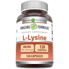 어메이징 포뮬라스 L라이신 500mg 아미노산 비유전자변형 미국산 1개 2, 120 개