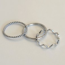 VARAM [3종세트] 써지컬316L스틸 1mm 심플링3종 무변색 데일리 레이어드 반지