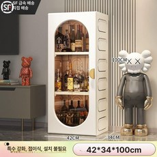 위스키 진열장 와인렉 벽걸이 술 보관함 우드 선반 고급형 대용량형 고강도형, 3칸 화이트