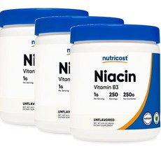 뉴트리코스트 니아신 비타민B3 파우더 Nutricost Niacin Vitamin B3, 3개, 250g