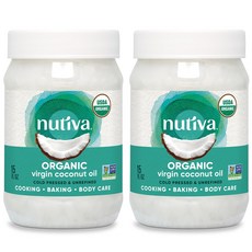 Nutiva 유기농 냉압착 정제되지 않은 버진 코코넛 Nutiva Organic Cold-Pressed Unrefined Virgin Coconut Oil from F, Popcorn, 1개