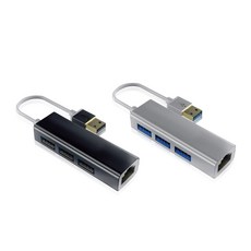 宏晉 USB轉RJ45 USB轉有線網卡 筆電網線轉換器 鋁合金USB網卡 網路孔擴充 延伸網路孔, 1個, 【百兆網速】單個RJ45+3個USB2.