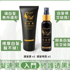 小瓢蟲生機坊 髮速黑入門修護透黑組 超人氣組合 快速染髮組，居家DIY染髮推薦, 1個