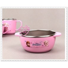 Hello Kitty 冰雪奇緣 不鏽鋼雙耳防燙安全碗/湯杯餐具, 1個
